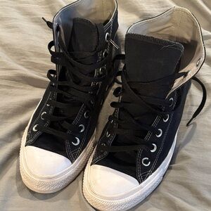 Converse Black and White High-Top Athletic Shoes